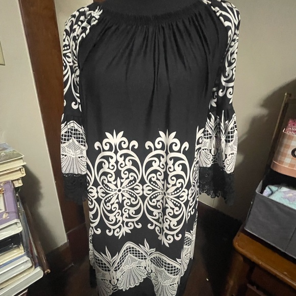 White Mark Dress Polyester Spandex Regal Print Size M - Picture 7 of 7